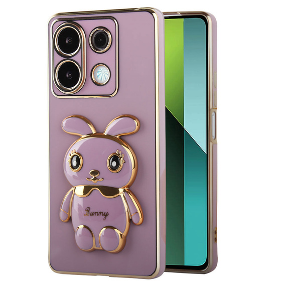 Чохол для Xiaomi Redmi Note 13 Pro 5G, Rabbit, фіолетовий + загартоване скло 9H