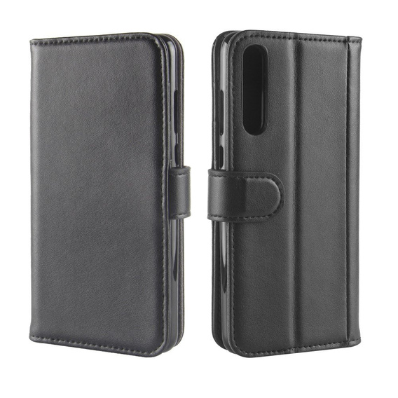 Откидной чехол для Huawei P20 Pro, Split Leather Wallet, чёрный