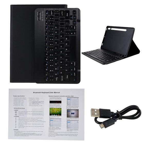 Чохол + клавіатура Samsung Galaxy Tab S7 T870/T875 / S8, Pen Slot, чорний