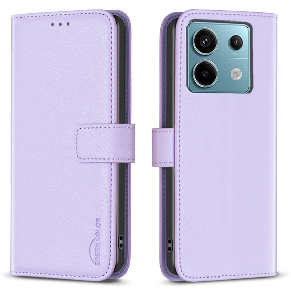 Откидной чехол для Xiaomi Redmi Note 13 Pro 4G / Xiaomi Redmi Note 14S / Xiaomi Poco M6 Pro 4G, BINFEN Wallet, фиолетовый