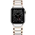 Браслет Stainless до Apple Watch 1/2/3/4/5/6/7/SE 42/44MM - Rose Gold/White