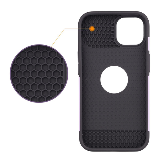 Чохол ERBORD MagSafe Cam Slider, фіолетовий + скло для екрану для iPhone 13 / iPhone 14