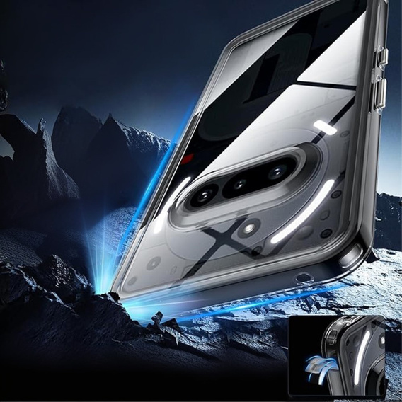 Чехол до Nothing Phone 3a, Fusion Hybrid, прозрачный