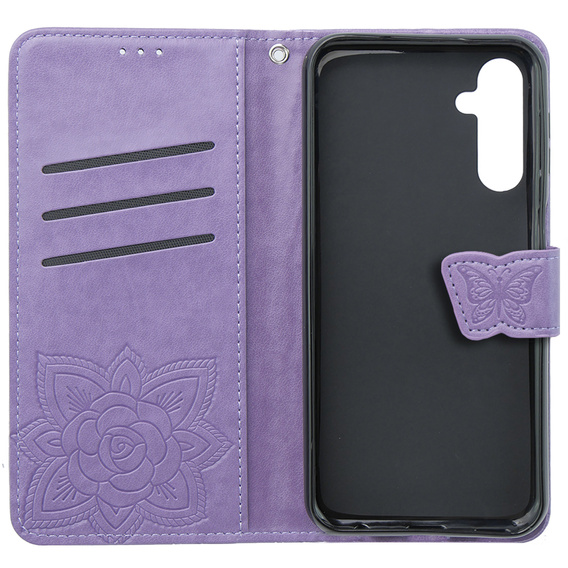 Откидной чехол для Samsung Galaxy S23 FE, Butterfly, фиолетовый
