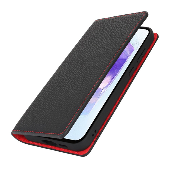 Чохол-книжка для Samsung Galaxy S24 FE, Litchi Skin Grain, чорний