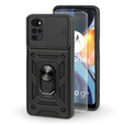Бронированный чехол для Iphone 15 Pro Max  бронированное кольцо Slide Ring, черный + 9H стекло
