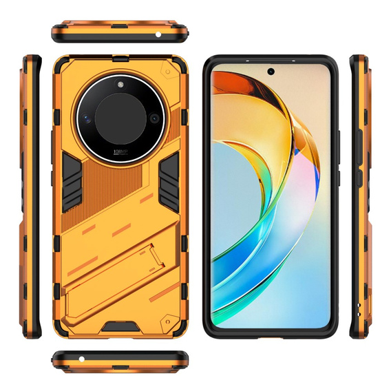 Чохол для Honor Magic 6 Lite 5G, Military kickstand, помаранчевий