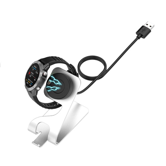 Алюминивое зарядное устройство USB для Garmin Fenix 7/7S/7X/6/6X/6S - Silver