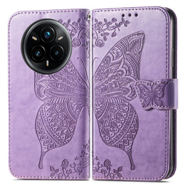 Откидной чехол для Realme 14 Pro+ 5G, Butterfly, фиолетовый