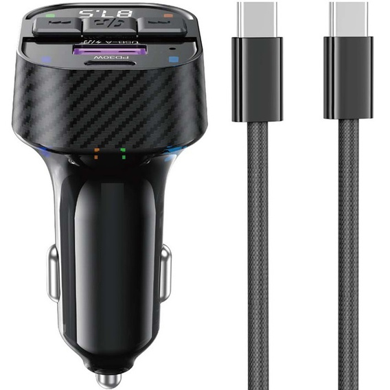 Baseus S13 Автомобильное зарядное устройство 2-Port USB + Transmiter FM - Black