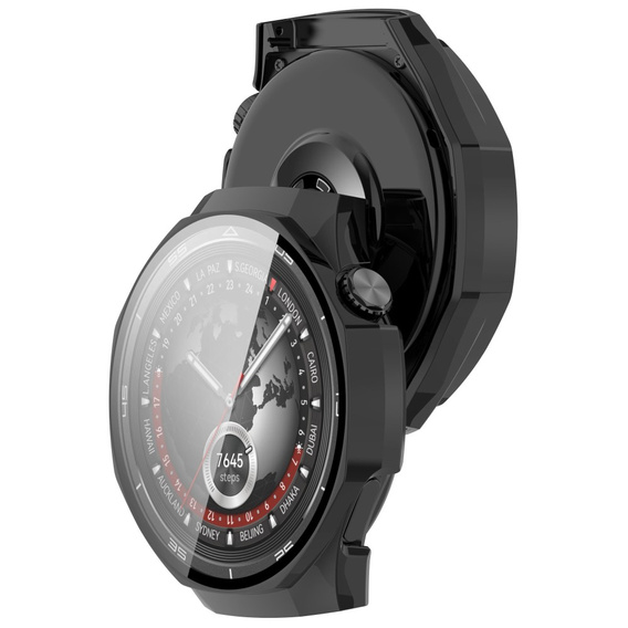 Чехол 2 в 1 + закаленное стекло для Huawei Watch GT 5 Pro 46mm, чёрный
