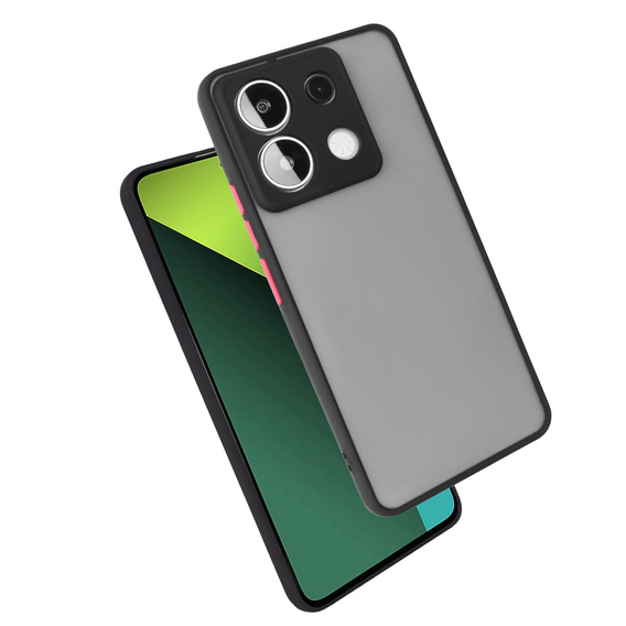 Силіконовий чохол для Xiaomi Redmi Note 13 Pro 5G, із захистом камери, прозорий / чорний + Загартоване скло 9H