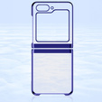 Чехол для Samsung Galaxy Z Flip7 FE / Z Flip6, PC Case, прозрачный / синий
