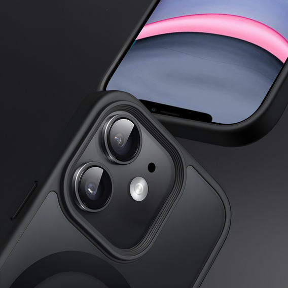 Чохол для iPhone 11, для MagSafe, ERBORD Matt Case, чорний + захисне скло