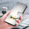 Откидной чехол для Xiaomi Redmi Note 12 4G, Wallet, Lotos Flower, серый