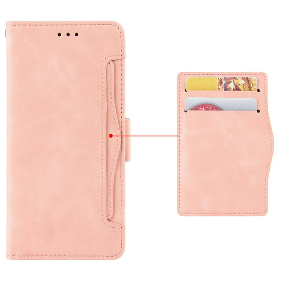 Откидной чехол для Oppo Reno 13F / Oppo Reno 13FS, Card Slot, розовый