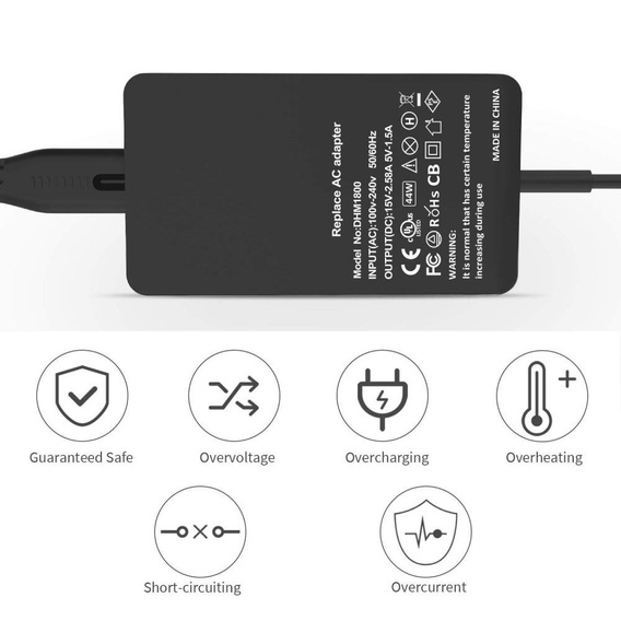 Блок живлення с USB для Microsoft Surface Pro 9/8/7/6/5/4/3 - вилка EU
