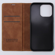Чехол для iPhone 15 Pro, ERBORD Vintage, бумажник с клапаном, коричневый