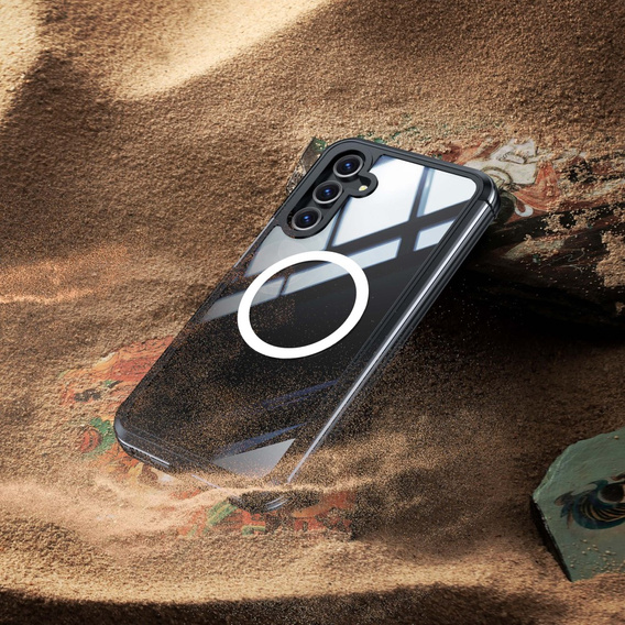 Чохол для Samsung Galaxy A16, Shockproof, зі склом, для MagSafe, чорний