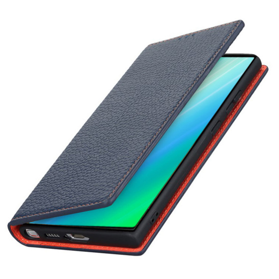 Шкіряний чохол для Samsung Galaxy S23, ERBORD Grain Leather, темно-синій