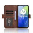 Футляр з клапаном для Motorola Moto E14, Card Slot, коричневий