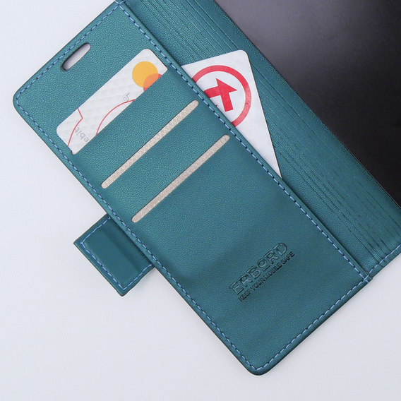 Чехол для Samsung Galaxy Z Fold 5 5G, ERBORD Glossy Litchi, кошелек с клапаном, зелёный
