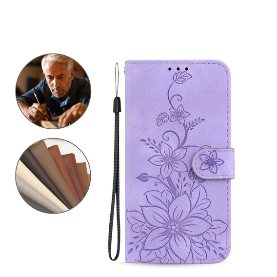 Чохол-книжка для Oppo A60, Lily Flower, фіолетовий