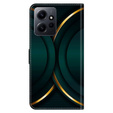 Откидной чехол для Xiaomi Redmi Note 12 4G, Wallet, зеленый / золотой