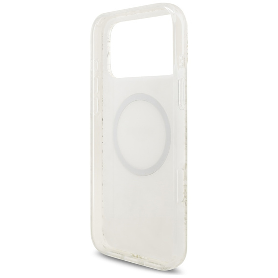 Чохол Guess IML Flowers Electroplated Allover With Beads Strap, для MagSafe, з ремінцем для iPhone 17 Pro Max