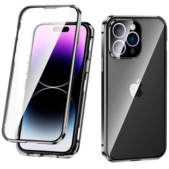 Чохол для iPhone 14 Pro, Magnetic Dual Glass, чорний