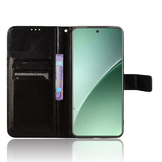 Откидной чехол для Xiaomi 15, Crazy Horse Wallet, чёрный