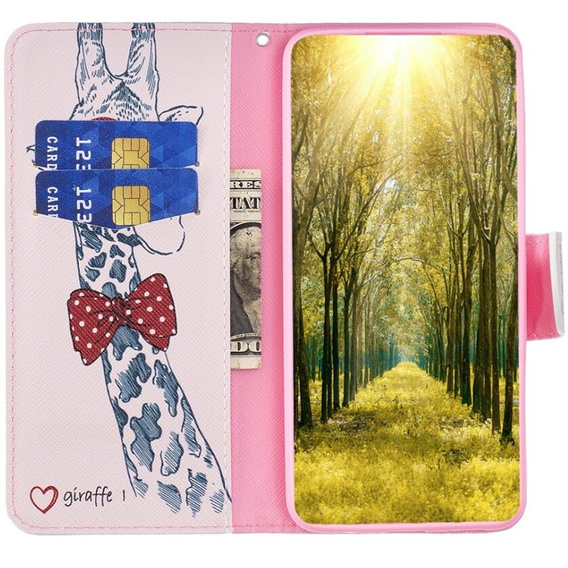 Чохол-книжка для Samsung Galaxy A55 5G, Wallet, giraffe, рожевий