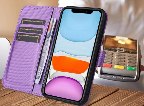 Откидной чехол для Oppo Reno 12 Pro, Wallet Smart Magnet, фиолетовый