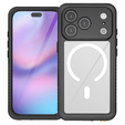 Чохол Redpepper для iPhone 17 Pro, водонепроникний, IP68, для MagSafe, прозорий з чорними боками