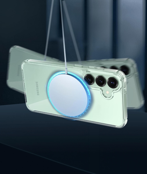 Чехол для Samsung Galaxy S25+ Plus, гибридный чехол Fusion Hybrid, для MagSafe, прозрачный + стекло для экрана