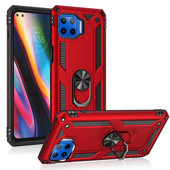 Бронированный Чехол до Motorola Moto G 5G Plus, Nox Case Ring, красный