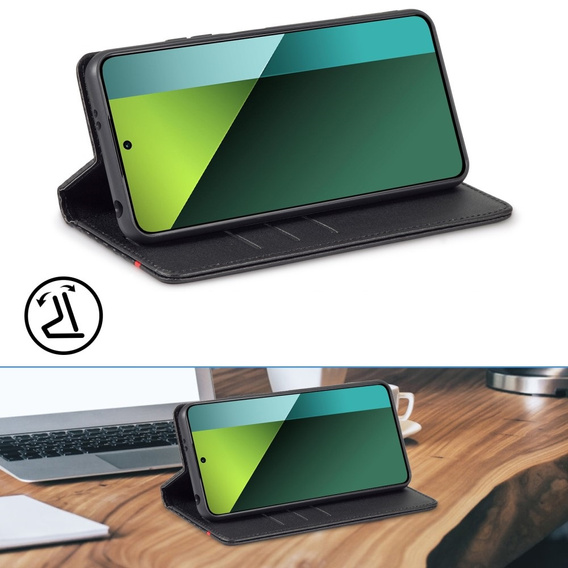 Чохол-фліп для Xiaomi Redmi Note 13 Pro 4G / Xiaomi Redmi Note 14S / Xiaomi Poco M6 Pro 4G, Carbon LC.IMEEKE, чорний