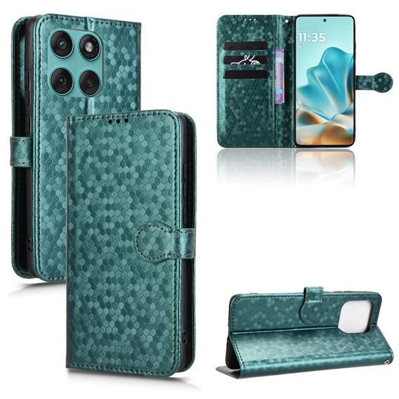 Чохол-фліп для Motorola Edge 60 / 60 Fusion, Wallet Rhombus, зелений