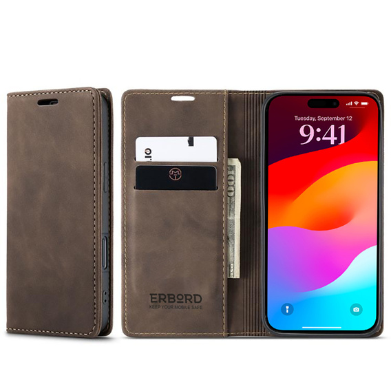 Чехол-кошелек ERBORD Vintage с клапаном для iPhone 17 Pro Max
