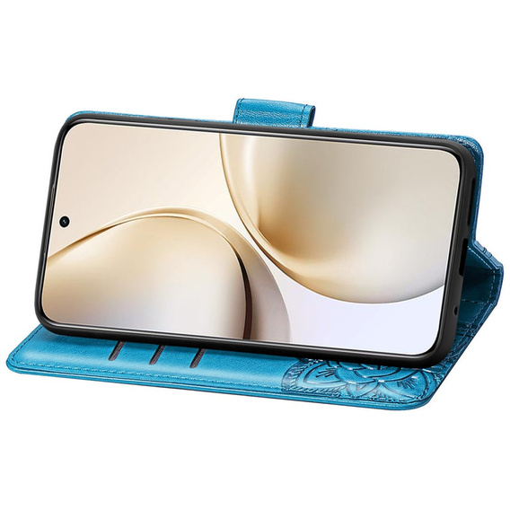 Откидной чехол для Realme 14 Pro+ 5G, Butterfly, синий