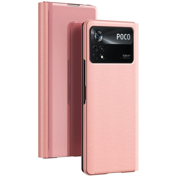 Чoхол до Xiaomi Poco X4 Pro 5G, Clear View, рожевий rose gold