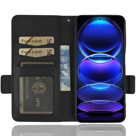 Чохол-книжка для Xiaomi Redmi Note 12 5G / POCO X5 5G, Wallet Litchi Magnet, чорний