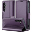 Чохол для Samsung Galaxy S23 FE, ERBORD Glossy Litchi, гаманець з клапаном, фіолетовий