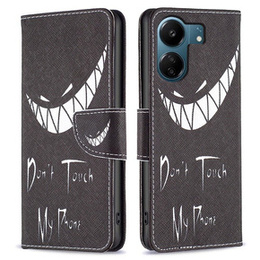 Откидной чехол для Xiaomi Redmi 13C / Poco C65, Wallet, Don't Touch My Phone, синий