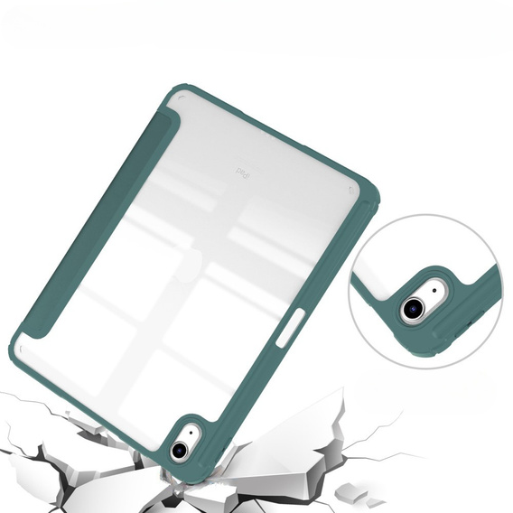 Чехол для iPad 10.9 2022 10 Gen, Smartcase Hybrid, с местом для стилуса, тёмно-зелёный