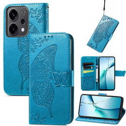 Фліп-чохол для Oppo Reno 14, Butterfly, гаманець, синій