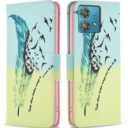 Откидной чехол для Motorola Edge 40 Neo, Wallet, feather, синий