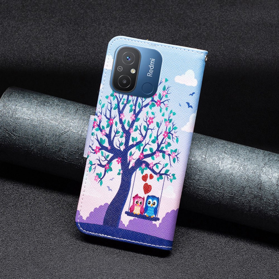 Чохол-книжка для Xiaomi Redmi 12C, Wallet, tree & owls, м'яти