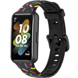 Силиконовый ремешок для Huawei Band 7, Black / Colorful