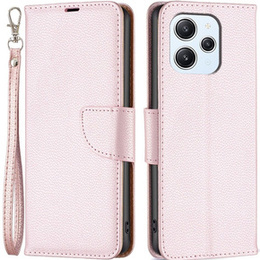 Чохол-книжка для Xiaomi Redmi 12 4G, Wallet Litchi Magnet, рожевий rose gold
